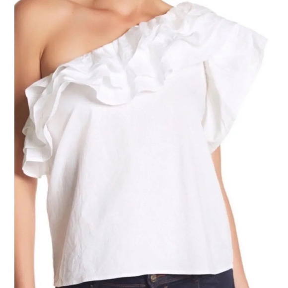Walter Baker Ruffle One Shoulder Martyn Top - Picture 1 of 8
